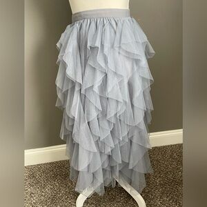 ✨Chicwish Light Blue Layered A-Line Skirt✨